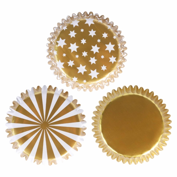 Cupcake Baking Cases - Metallic Gold and Silver